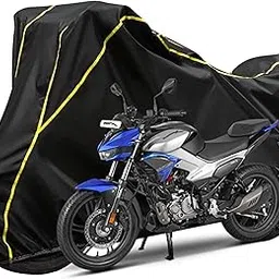 AUTOTEN-Bike Body Cover Hero Xtreme 125R Full Body Cover with Waterproof, Dust Proof, UV Rays Protective, Triple Stitching & Lightweight Two Wheeler Covers - (Black with Waterproof Yellow Piping)-image-28
