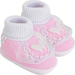 neska moda 12 To 18 Months Baby Girls Cotton Butterfly Frill Booties-picture-28