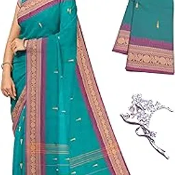 nandavanam Women's Chettinad Cotton Sarees | Handloom Saree with Blouse | Pure Cotton Sarees for Women Daily use and All Occasion Wear| Soft, Comfort Cotton Saree-picture-26
