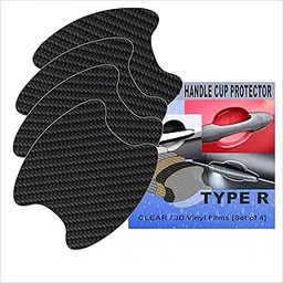 tuf-kote® Car Door Handle Protector 3D Carbon Design Scratch Protection Vinyl Film, Type: R, Black-image-8