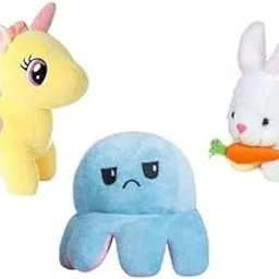 TOYS HUB Pack of 3 Elegant Animal Soft Stuffed Plush Toys for Kids/Childrens/Boys/Girls Playing Birthday Gift Soft Fur Toys Combo Unicorn,Octopus,Panda-image-51