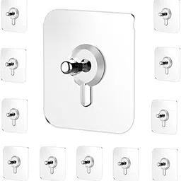 REWOP Adhesive Wall Hooks for Heavy Items Stainless Steel, PVC, ABS Nail Free Seamless Adhesive Non-Trace No Drilling Installation Hanging, Waterproof Screws Wall Hook (Nail Hooks, 10)-picture-37