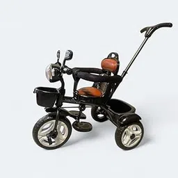 kidsROAR Stroller Tricycle for Kids for 1 Year+ | 2 Year+ Baby Cycle with Leather Seat | Light Music | Push Handle | 4 in 1 Baby Cycle for 1 Year Kids (5003 Black)-picture-29