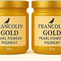 Francolin | Gold | Mica/Pearl Powder Pigment | Non Toxic | Vibrant Metallic Glowing | for Soap, Epoxy Resin, Painting, Nail Art & Craft, Cosmetic, Slime | 20g*2-image-19