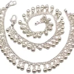 Lila Traditional Trendy Jewellery All Occassions Anklets Payal Pair for Women/Girls Alloy Anklet (Pack of 2)(Bzr_Payal-124-SingleChainJanak(1-Pair))-image-15