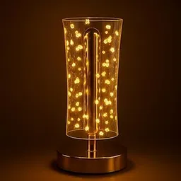 Golden Crystal LED Table Lamp | Decorative Night Lamp with Warm Ambient Light | Modern Bedside, Study & Living Room Lighting-picture-14