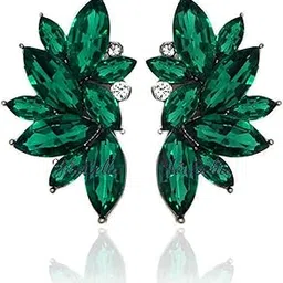 youbella Jewellery Crystal Leaf Earrings for Girls and Women-picture-10
