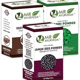 MR Ayurveda Jamun Seed Powder, Reetha Powder and Brahmi Powder - Set of 3 (300 Grams)-image-53