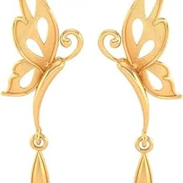 p.c. chandra jewellers Womens 22KT (916) Yellow Gold Butterfly Dangle Drop Earrings With Drop Charm - 0.95 Grams-picture-16