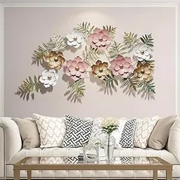 ZOVE Floral Metal Iron Wall Art (Multicolour, 43 x25 Inch)-picture-11