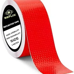 Beflix® High Intensity Radium Reflective Tape - 3 Meters in Length 48mm / 2" Width - 1 Roll Per Pack - For car Bike and commercial vehicles Conspicuity reflective warning tape (RED)-image-70