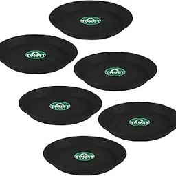 Trust Basket UV Treated Round Bottom Tray Plate/Saucer for 8-inch Round Plastic Pot (Black Color, Set of 6)-image-47
