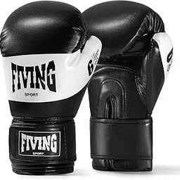 FIVING Kids Boxing Gloves, Youth Training Gloves, Sparring for Punching Bag, Kickboxing, Muay Thai, MMA (Black White, 6oz)-picture-25