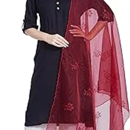 rani saahiba Women's Embroidered Organza Dupatta image 1