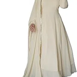 purvidha Women's Georgette Embroidered Round Neck 3/4 sleeves Anarkali Kurta with Pant And Dupatta Sets PE-165-picture-15