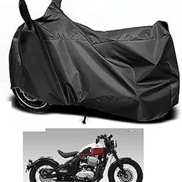 Auto Hub Waterproof Bike Cover Compatible with Jawa 42 Bobber, Heatproof, Mirror Pocket, Belt & Buckle, Jawa 42 Bobber Bike Cover Waterproof - 1 Unit, Zed Black-image-14