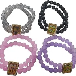 Happening Events Natural Premanand Maharaj Bracelet Adjustable Stretchable For Men & Women Traditional Religious Jewelry For Devotion, Worship & Gifting (Multicolor)-picture-35