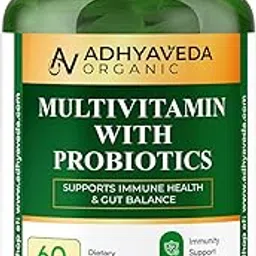 Adhyaveda Organic Multivitamin with Probiotics – 60 Veg Tablets – 25+ Vitamins & Minerals + 5B CFU Probiotics – Immunity, Gut, Energy & Stress Support – Non‑GMO, Vegan, FSSAI Approved-picture-17
