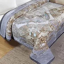 Petals Dreams Blanket Double Bed for Moderate Winter, 800 GSM, 2 Ply, Cloudy Mink Blanket (210x240 cm) (Cadet Grey)-picture-14