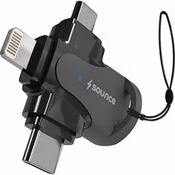Sounce 4 in 1 OTG Adapter Converter with Lightning, Type C, Micro USB, USB 3.0 Port OTG Connector Compatible with iOS 13 & Above, Android, Tablets and Others - Black-picture-32