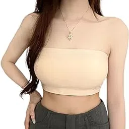 munaafi Nylon & Spandex Lightly Padded Tube Bra for Women Size (30"- 34")-picture-28