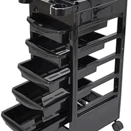 Qtavia Salon Cart for Hair Stylist Black with 6 Drawers & Hair Dryer Holder,Organizer Storage Cabinet for Hairdressing Beauty Spa Tools, Rolling Barber Cart-picture-49