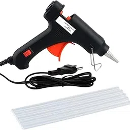 Ankitraj Hot Glue Gun 20W black| Easy to Use | Suitable for Crafting DIY Projects | Fast Heating | Comfortable Grip | 25 Glue Sticks Of 7mm image 1