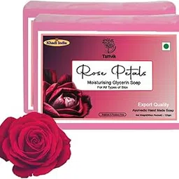 Tattvik Premium Handmade Natural Herbal Bathing Soap || For Men's, Women's, Glowing Skin || Chemical-Free Ayurvedic Body Soap || Weight:125gm (Pack of 2, Rose Pettals)-picture-17