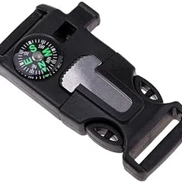 ujeavette UJEAVETTE® Plastic Side Release Buckle Emergency Whistle Compass Outdoors Light Black-picture-12