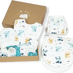 TIDY SLEEP Baby Gift Set for New Born - Skin-Friendly Newborn Essentials - Ideal Gifts for NewBorn Baby – Unisex Clothing - 0-3 Months – 5 Pieces Baby Gift Hamper-picture-31