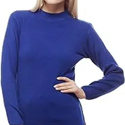 knitco Womens Winter Acrylic Royal Blue Tee Neck Knitted Sweater-picture-11