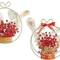 ECOMISTIQ®2X Flower Basket Ornament Door Hanging Spring Festival Style A and Style C|Home & Garden | Home Décor| Floral Décor-picture-14