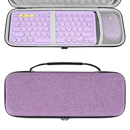 Geekria K380 Keyboard + M350 Mouse Combo Carrying Case, Protective Travel Bag for Small Compact Keyboard, Compatible with Logitech Pebble 2 Combo, Logitech K380s + M350s (Lavender) image 1