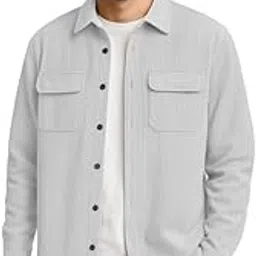 deelmo Men's Cotton Polyester Corduroy Shirt with Textured Pattern Spread Collar Full Sleeves Dual Pocket Front and Button Down Closure | Textured Shirts for Men | Shirts for Men Stylish-picture-19