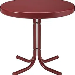 Crosley Furniture Gracie Retro 20-inch Metal Outdoor Side Table - Coral Red-picture-12