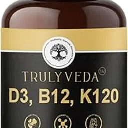 TrulyVeda D3, B12 & K120 Vitamins Capsules with Calcium, Magnesium & Zinc | 60 Capsules-picture-31