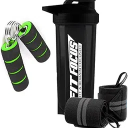 FIT FOCUS Shaker and Wrist Band Combo, Shaker Bottle, Gym Shaker, 100% Leak Proof BPA Free, Protein Shaker, Shaker Bottle Combo, Gym Bottle, Gym Workout Bottle (Green)-picture-25
