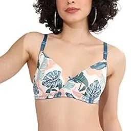 revoue Women's Nylon Padded T Shirt Bra | Non Wired | Medium Coverage | Best in Class Shoulder Straps & Velvet Touch Hooks | Imported Light Weight Cups | Inspired by International Looks | Beach Love-picture-51