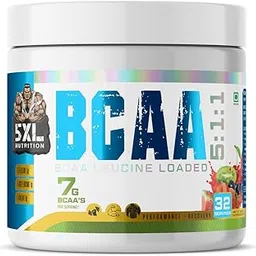 The 5xl Nutrition BCAA 5:1:1 with L-Leucine helps to improve Performance & Muscle Recovery | No Added Sugar | 32 servings, 250 gm (Litchi)-picture-22