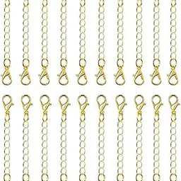 20 Pcs Golden Necklace Chain Set Extender Bracelet & Anklet Extension Chain with Lobster Clasps for Jewelry Making 1 Inch 20 pcs DIY Art & Crafts-picture-30