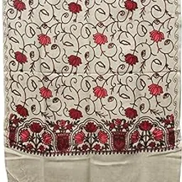Kashmiri Shawl With Multi Color Embroidery, Indian Shawl, Aari Embroidery,Shawl Women, Kashmiri Accessory Size -28x80-image-36