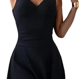 greciilooks Swimming Suit for Women One Piece Swim Suit Set for Woman Knee Length Swimming Costume for Women Stretchable Swimwear Ladies Swimsuit Flexible Fit Swim Dress for Woman Black-picture-43
