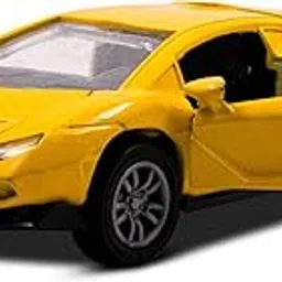 Toy Cloud Metal Car Toy 1:32 Scale Car Door Opening Pull Back Die Cast Car Realistic Model Racing Cars Toys Lamborghini Toy Cars for Boys 5-8 - Yellow image 1