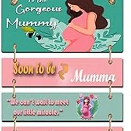 AWANI TRENDS Wooden To The Gorgeous Mummy Pregnancy Wall Hanging With Be Happy In This Moment Motivate Quote-image-12