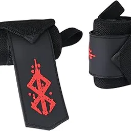 Berserk - Weightlifting straps for weightlifting, gym wrist straps with neoprene padding, wrist support for men and women, hand wrap for (black)-picture-24