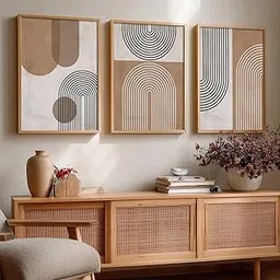 kotart Painting Boho Wall Art Home Decoration Paintings With Frame For Living Room Bed Room Hotel Wall Decor Digital Reprint Set of 3 (13x17 inch)-picture-30