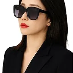 park line Oversized Square Sunglasses – Black Frame with Gradient UV400 Lenses & 3-Dot Temple Detailing | Unisex Premium Fashion Eyewear"-picture-26
