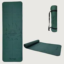 The Yogis Premium Yoga Mat with Surya Namaskar Guide, Non-Slip Exercise Mat with Carry Strap, Forest Green-picture-22