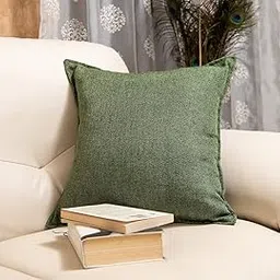 Khooti Decorative Jute Square Cushion Cover Throw Pillow Cover for Living Room Couch Diwan Single Seater Sofa, Colourful Modern Small 10 x 10 Inches / 25 x 25 cm (Colour - Mehandi)(Set of 1 Piece) C2-50 TC-image-55