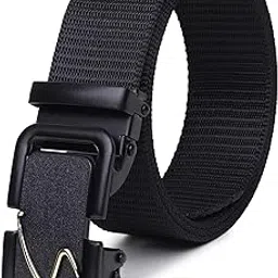 sunshopping Men's Nylon Canvas Strap With Automatic/Push Lock Metal buckle belt (BAG-38)-picture-14